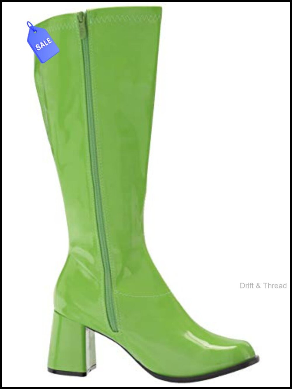 Women's Knee High Boot Stretch Polyurethane Square Toe Block Heel Zip - Picture 5 of 6